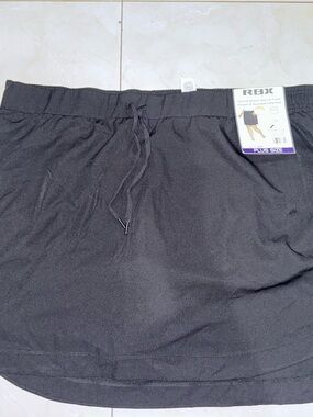 RBX Black Skort 3X Plus Size Athletic Stretch Workout Skirt Shorts NWT